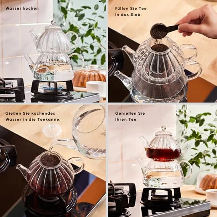 Karaca Caydanlik-Teekanne Karaca Lori Borosilikat Glas-Teekannen-Set, 1.8L, Hitzebeständig – Bild 4