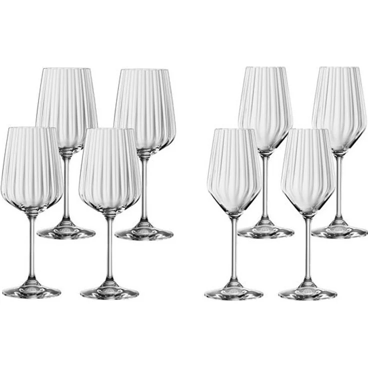 SPIEGELAU Weinglas Spiegelau Lifestyle 4x Weißwein + 4x Champagner Gläser, Kristallglas – Bild 1