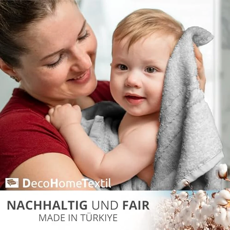 DecoHomeTextil Heimtextilmanufaktur Handtuch Handtuch Set 100% Baumwolle hochwertig kuschelweich saugstark – Bild 6