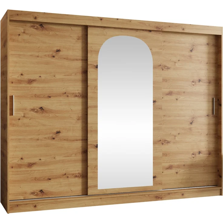 Kleiderschrank Samker 250 cm (Farbe: Artisan Eiche, mit vier Schubladen) – Bild 1
