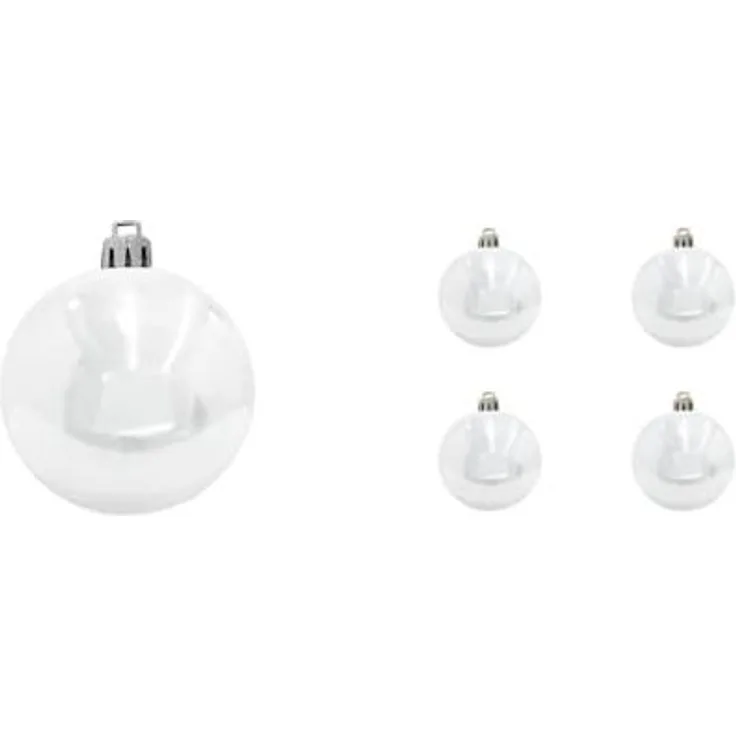 EUROPALMS Dekokugel 10cm, weiß 4x