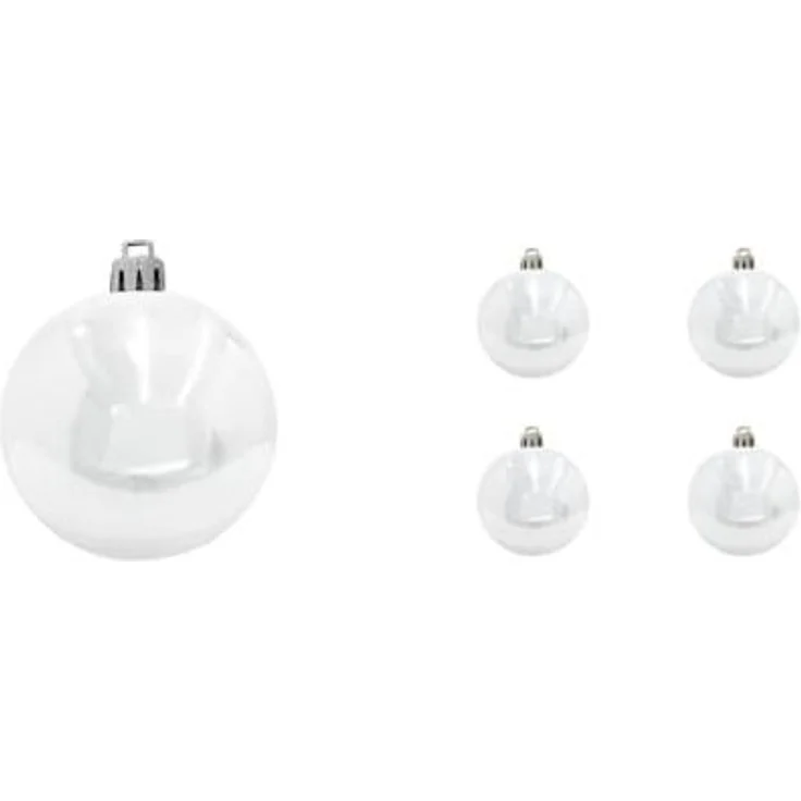 EUROPALMS Dekokugel 10cm, weiß 4x
