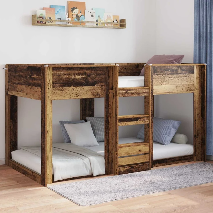 vidaXL Bodenbettrahmen, Altholz Braun, 71,5x190 cm – Bild 4