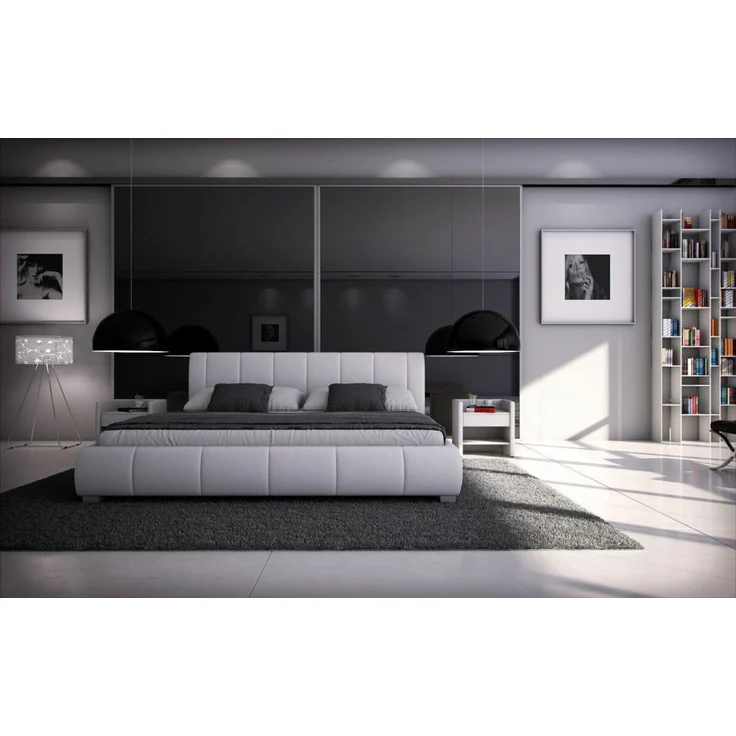 Woodkings 'Luna' Polsterbett, Kunstleder, Weiß, 160x200 cm – Bild 3