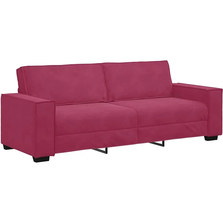 vidaXL 3-Sitzer-Sofa Weinrot 220x78x84 cm Samt 4105034 – Bild 1