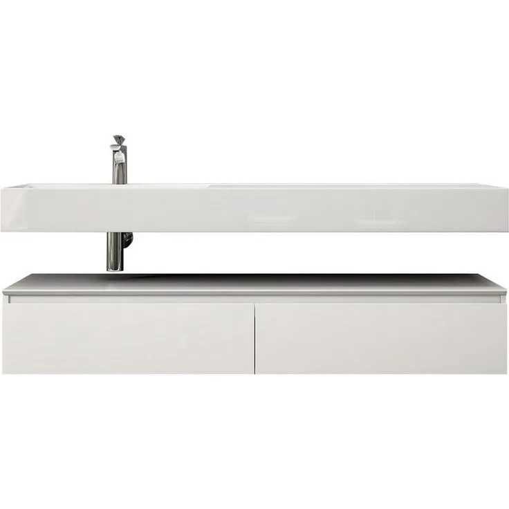 doporro Waschbeckenunterschrank Badmöbel Set Holzstruktur Schubladen Unterschrank Soft-Close MDF UP