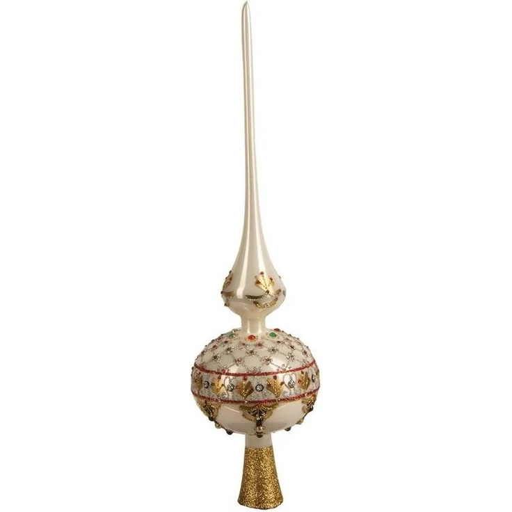 IMPULS Christbaumspitze, Christbaumspitze Glas mit Renaissance Motiv 35cm – Bild 3