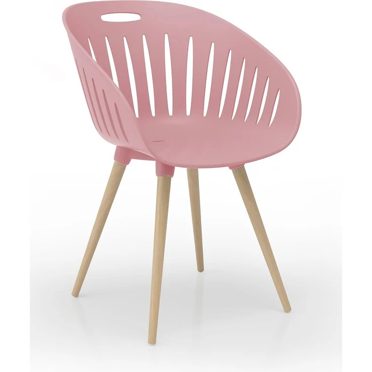 Topstar T2023 OUTDOOR (2er-Set) Buche - Eiche gebeizt / Schale rose – Bild 1
