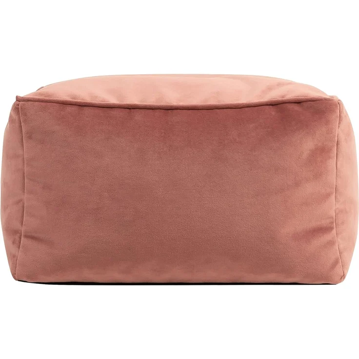 Icon Amara Hocker, Rosa, Flauschiger Samt Stoff, Samt Sitzsack, Sitzpuff Hocker mit Füllung, Fußhocker für das Wohnzimmer, Deko Wohnzimmer – Bild 3