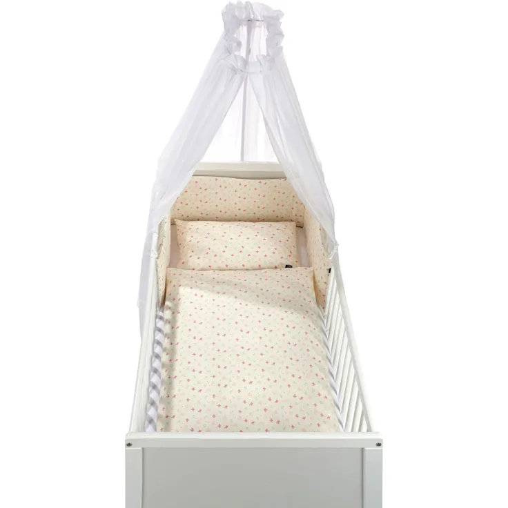 Alvi Kinderbett-Ausstattung 4-tlg. Organic Cotton Rose Garden