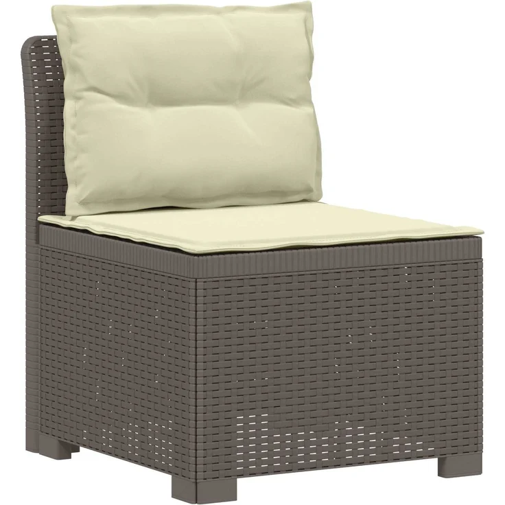 vidaXL 5-Sitzer Gartensofa mit Kissen Rattan-Look PP Hellgrau 3443918 – Bild 4