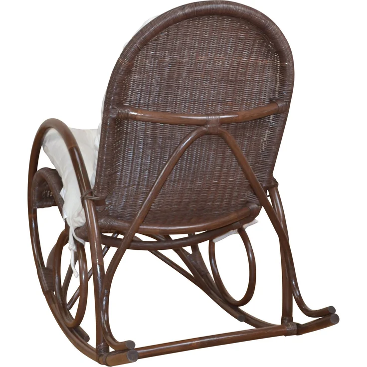 Schaukelstuhl aus Rattan handgefertigt, braun – Bild 2