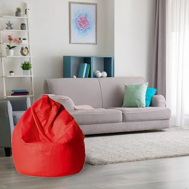 Dmora Eleganter Sitzsack, rote Farbe, Maße 80 x 120 x 80 cm – Bild 5