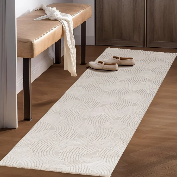 SIMPEX24 Designteppich Skandinavisches Boho Design, Läufer, Höhe: 12 mm, Teppich Wohnzimmer Boho Design Skandinavische Stil Natur Optik – Bild 2
