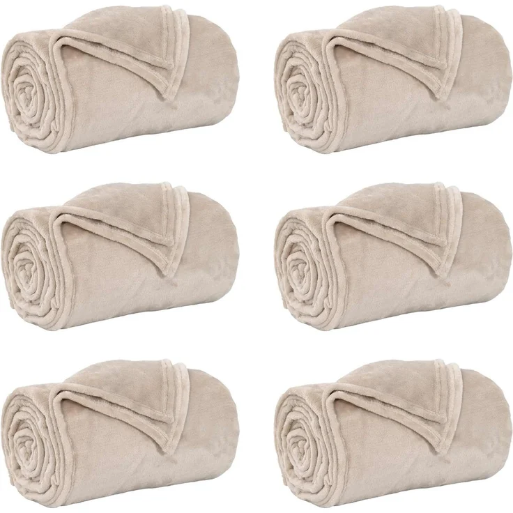 vidaXL Wohndecken 6 pcs Beige 150 x 200 cm Fleece 42016790 – Bild 2