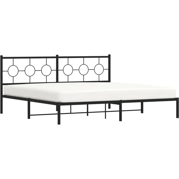 Doppelbett, Bettgestell Modernen mit Kopfteil Metall Schwarz 193x203 cm d628e – Bild 4