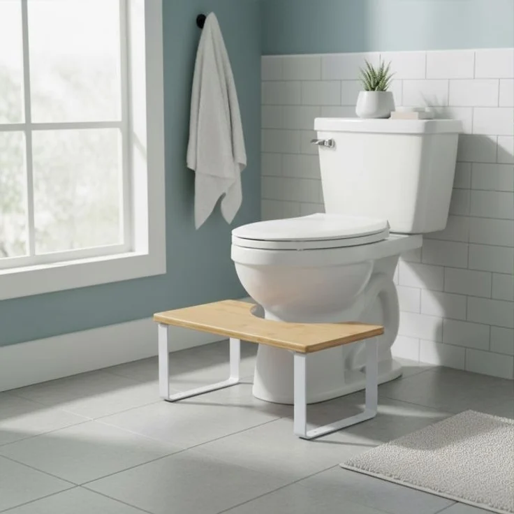 Toilettenhocker Bambus & Metall 10052379 – Bild 2