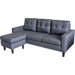 HTI-Living 3-Sitzer Polstercouch mit variabler Ottomane Reva Grau, Stück 1 Teile, Dreisitzer mit Hocker Ecksofa
