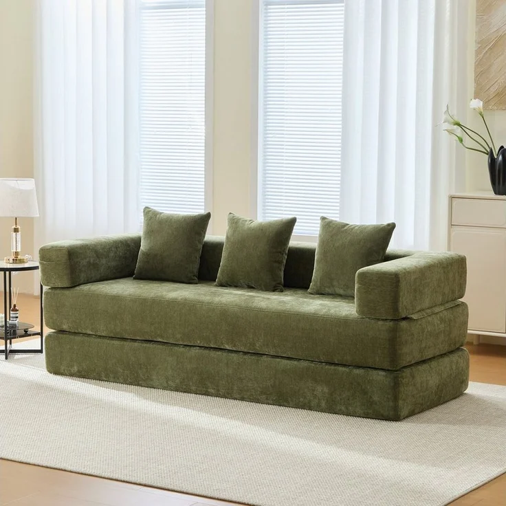Odikalo 2-Sitzer Modulares Sofa Schlafsofa Schlafcouch Mehrfarbig, Modulares Chenille-Block-Sofa – superweich,frei kombinierbar Mit Seitentaschen für Stauraum und rutschfester Unterseite. Perfekt für Wohnzimmer, Spielbereich oder DIY – gestalten Sie Ih... – Bild 2