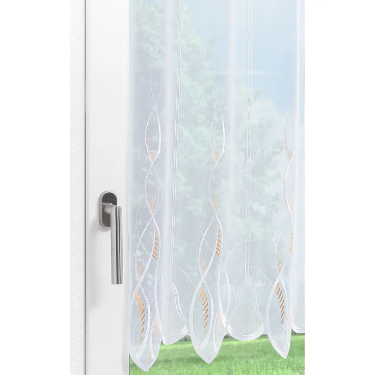 Scheibengardine Plauener Spitze - Melanie #1W (Bx H) 81cm * 90cm pastellorange/Orange – Bild 5