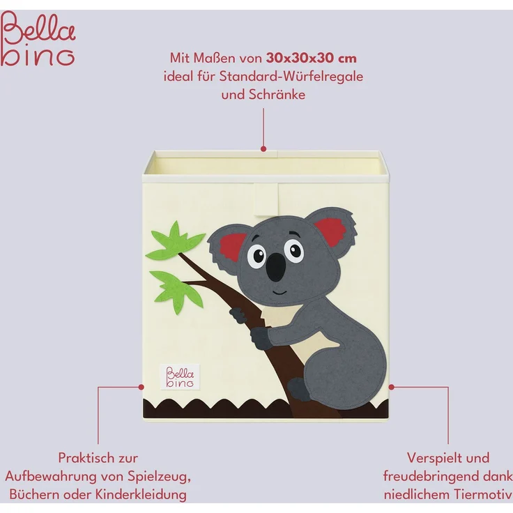 Bellabino 'Helme' Aufbewahrungsboxen, Koala/Fuchs, beige, 2er-Set – Bild 3
