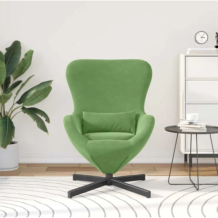 vidaXL Eiersessel Hellgrün 63 x 73 x 90 cm Samt 42002759 – Bild 2