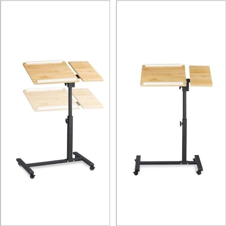 Relaxdays Laptoptisch mit Ablage für Maus, höhenverstellbar, Holz, Eiche Gelb, 95 x 60 x 40 cm – Bild 8