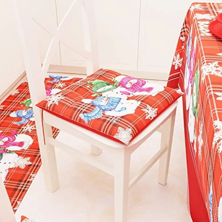 PETTI Artigiani Italiani Tischdecke für Weihnachten, schmutzabweisend, Weihnachtstischdecke mit Schneemann-Design, 24 Sitzplätze (140x450 cm), 100% Made in Italy – Bild 5