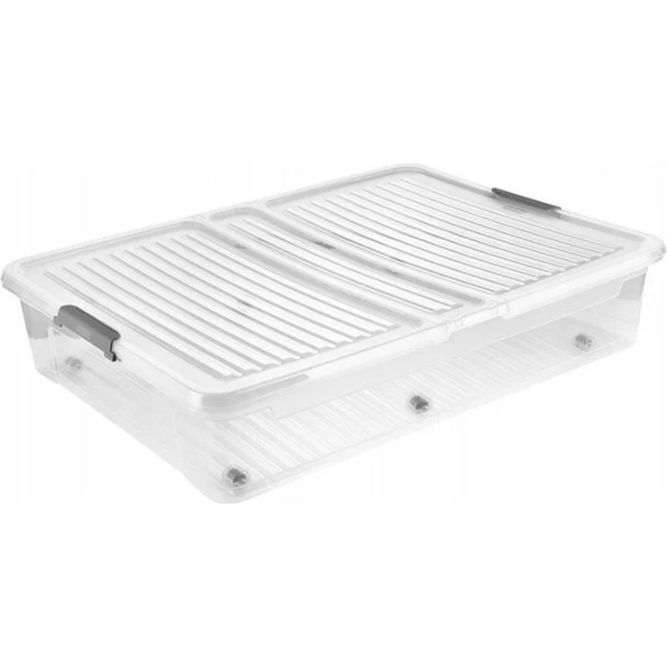 keeeper Aufbewahrungsbox für unter dem Bett mit Rollen und Deckel Leo 53 l, mit Clipverschluss – Bild 4