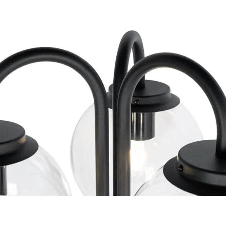 Qazqa Außen-Stehlampe Sfera, ohne Leuchtmittel, E27, Schwarz, Modern, Aluminium, 3-flammig – Bild 2