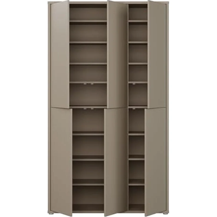 FORTE Schuhschrank Alice Springs, Schuhschrank, B/H/T 109,2/191,9/34,9 cm, 36 Paar Schuhe (B/H/T 109,2/191,9/34,9 cm) Stauraumschrank, Mehrzweckschrank, (B/H 109cm x 192cm), mit 16 Böden – Bild 4