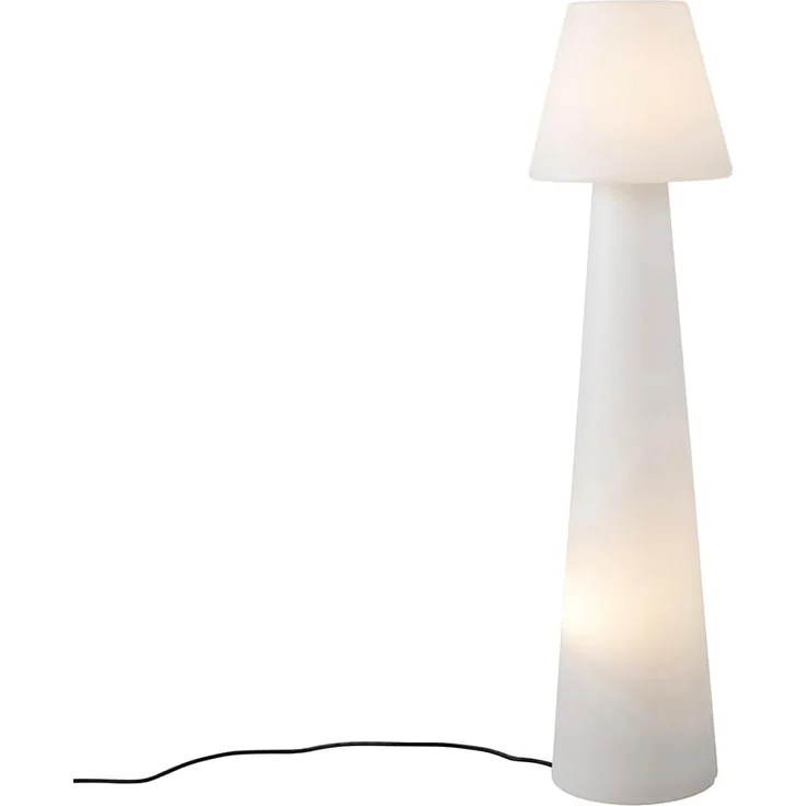 Qazqa Außen-Stehlampe Katrijn, ohne Leuchtmittel, E27, Weiß, Modern, Kunststoff, 2-flammig – Bild 1
