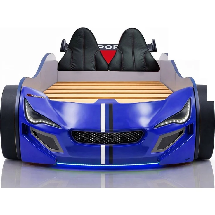 Aileenstore Autobett TURBO GTE (ohne Zubehör), Kinderbett 90x200, Lattenrost,LED,Unterbodenlicht,Sound,Fernbedienung – Bild 4