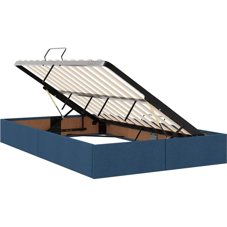 vidaXL Ottoman Bettgestell mit Speicher Blau 120 x 200 cm Stoff 3442819 – Bild 6