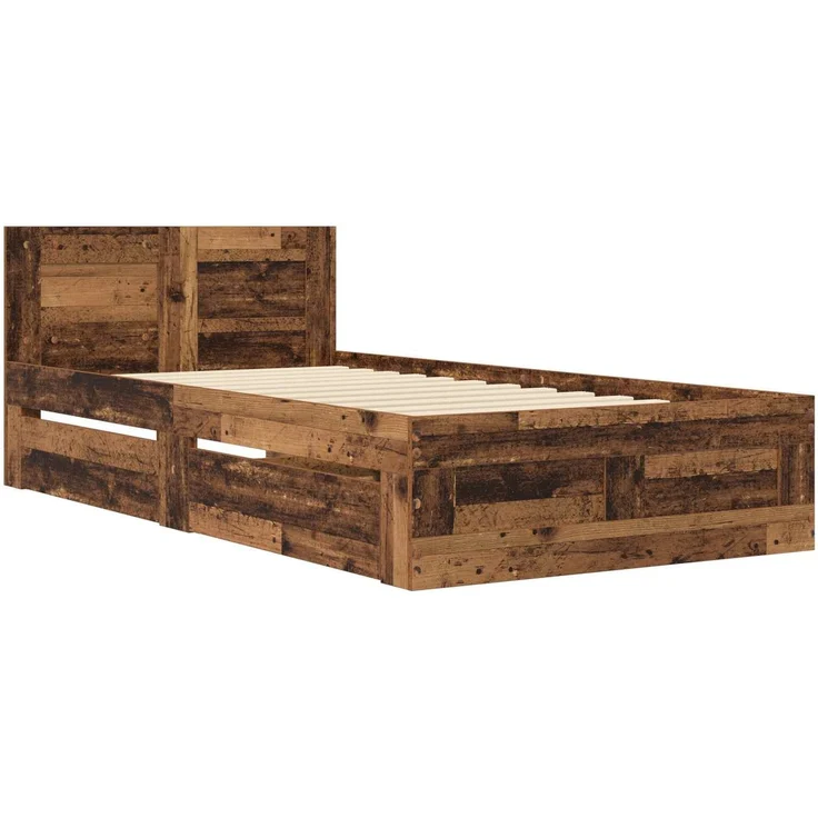 vidaXL Bettrahmen mit Schubladen 2 stk. Altholz Holzwerkstoff 3429680 – Bild 4