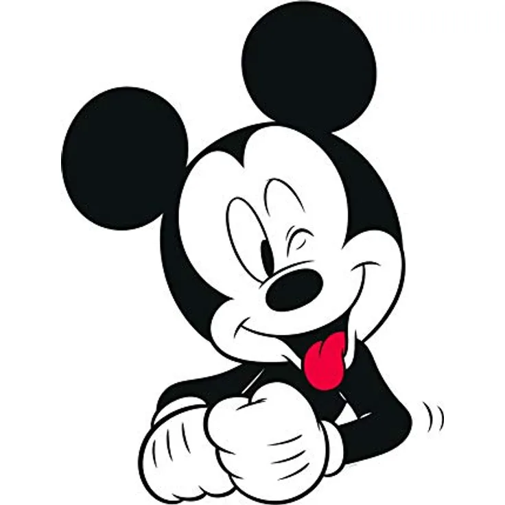 Komar Disney Wandbild Micky Maus Funny, Kunstdruck für Kinderzimmer, 30x40cm, Schwarz, Weiß, ohne Rahmen, fotorealistische Druckqualität, Made in Germany