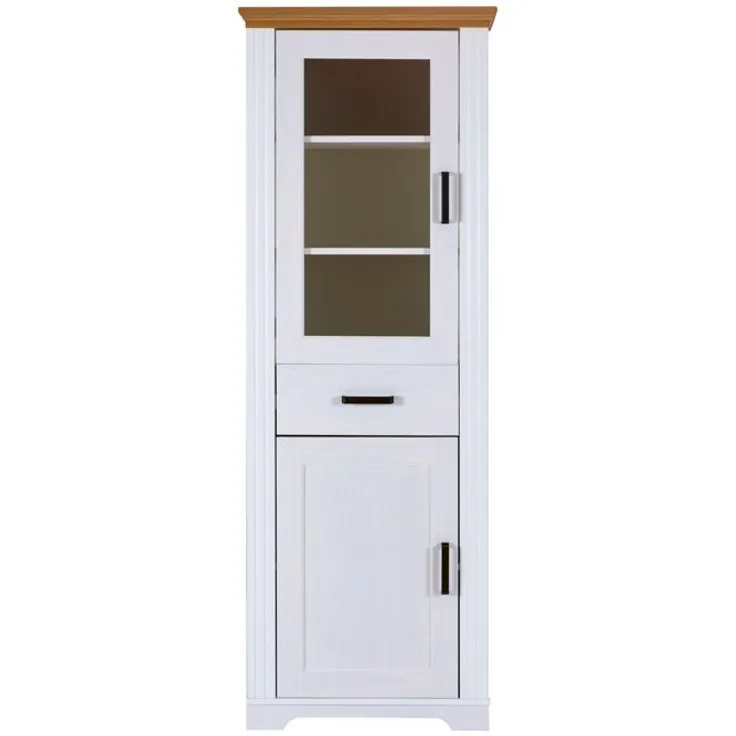 Maluno Säulenvitrine weiß