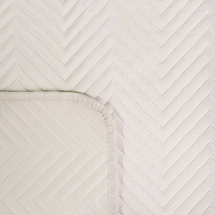 Tagesdecke Velours Samtdecke Gesteppt Steppdecke Klassische Decke SOFIA creme 70x160 cm – Bild 3