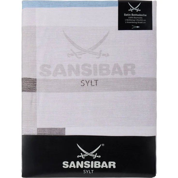 Sansibar Sylt Wendebettwäsche Bettwäsche Sansibar Cliff (2 tlg), Baumwolle, Karo Design, 100% Premium Baumwolle, hautfreundlich, pflegeleicht, Karo-Muster – Bild 2