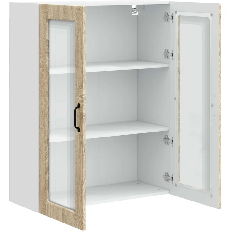 vidaXL Wandglas-Schrank PORTO Sonoma-Eiche 80 x 31 x 100 cm 885507 – Bild 5