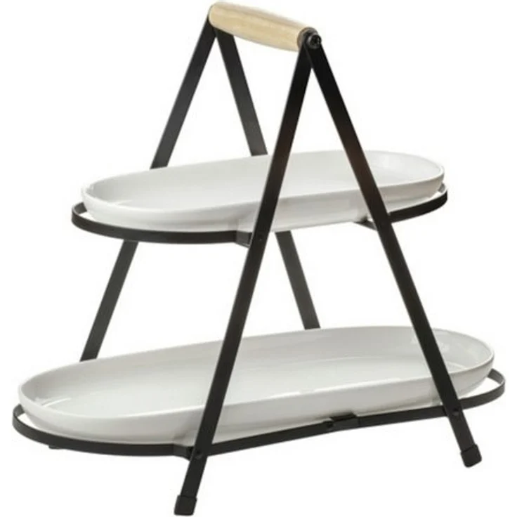 Ladelle Etagere SERVE & SHARE Servierturm 2-stufig, Steinzeug / Metall, (Serviertürme), Serve & Share 2 Tier Serving Tower 43.2x19.4x37cm – Bild 2
