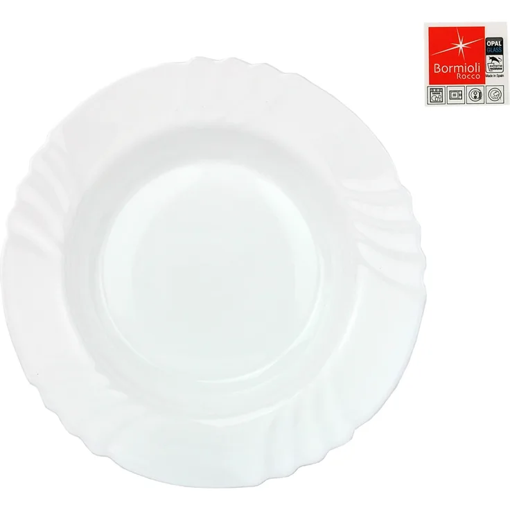 Essteller Ebro tief 23,5cm aus Opal-Hartglas
