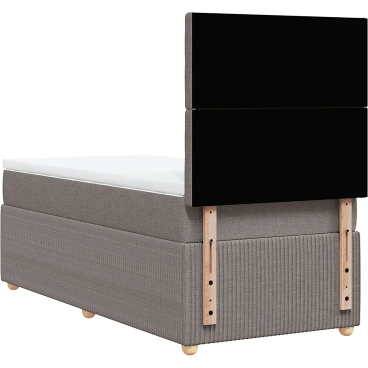 vidaXL Boxspringbett mit Matratze Taupe 90x200 cm Stoff 3294257 – Bild 8
