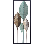 Wandobjekt Blatt PLATINUM Metall 75 cm Bunt