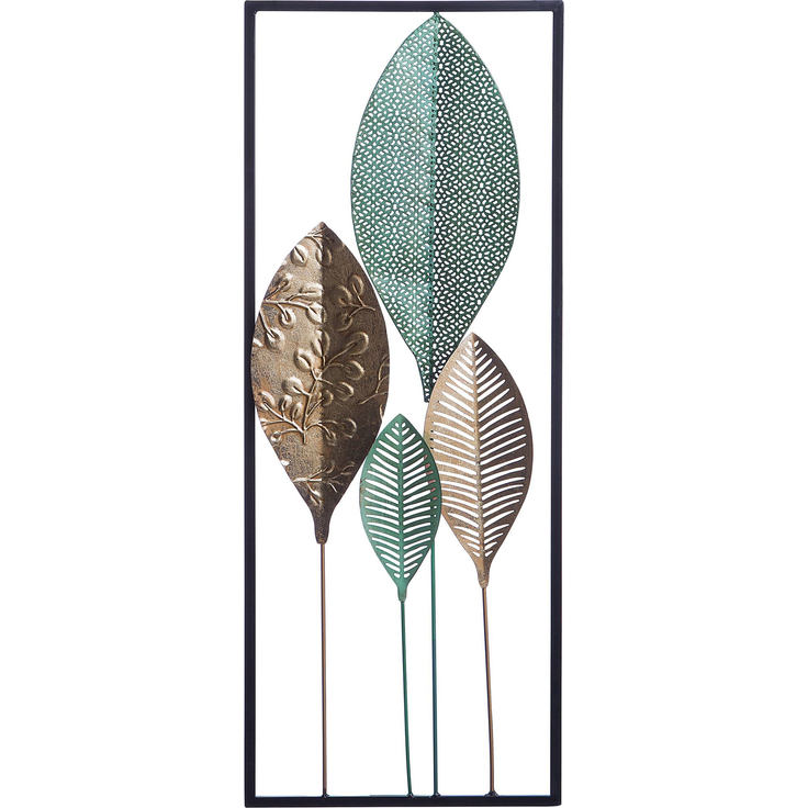 Wandobjekt Blatt PLATINUM Metall 75 cm Bunt