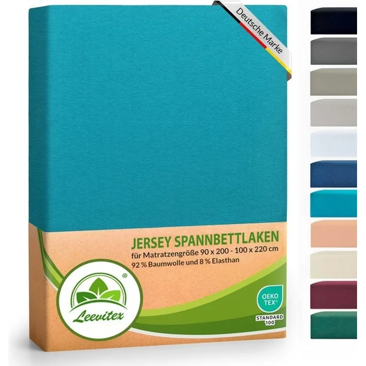 leevitex® Spannbettlaken Luxus Elasthan Jersey Spannbettlaken, Gummizug: Rundum-Gummizug – Bild 4