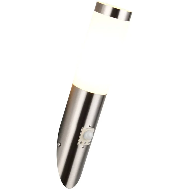 Moderne LED Außenwandleuchte mit Bewegungsmelder Silber, Höhe 39cm – Bild 2