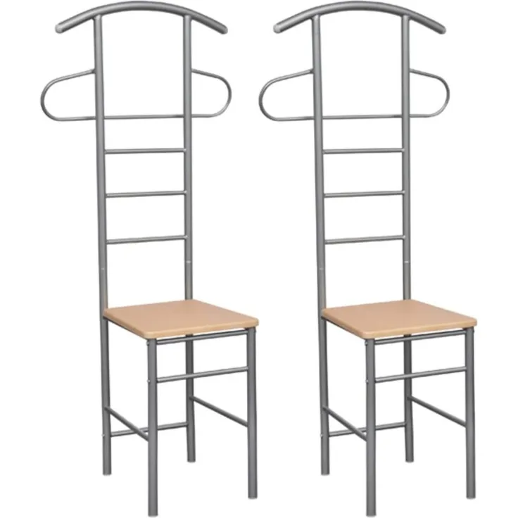 vidaXL Herrendiener Stühle 2 Stk. Metall 60651