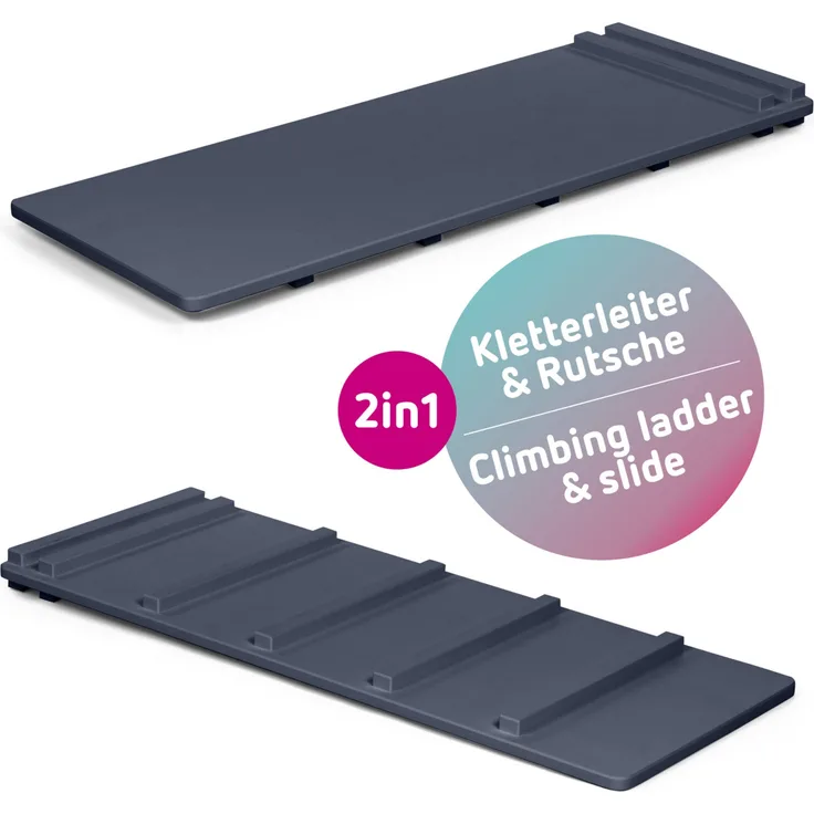 babybay Kletterleiter und Rutsche Littlefoot 2-in-1 für Lernturm und Kletterdreieck, schiefergrau la