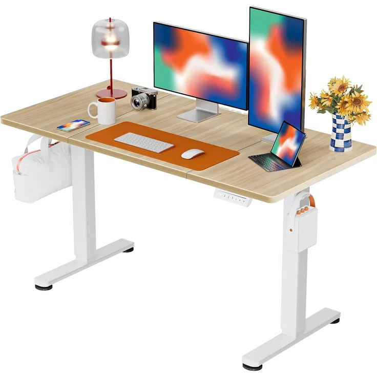 ErGear Elektrisch Höhenverstellbarer Schreibtisch 120x60 cm, Schreibtisch Höhenverstellbar mit 4-Gedächtnis-Smart-Pult für Home-Office mit Verbindungsplatte